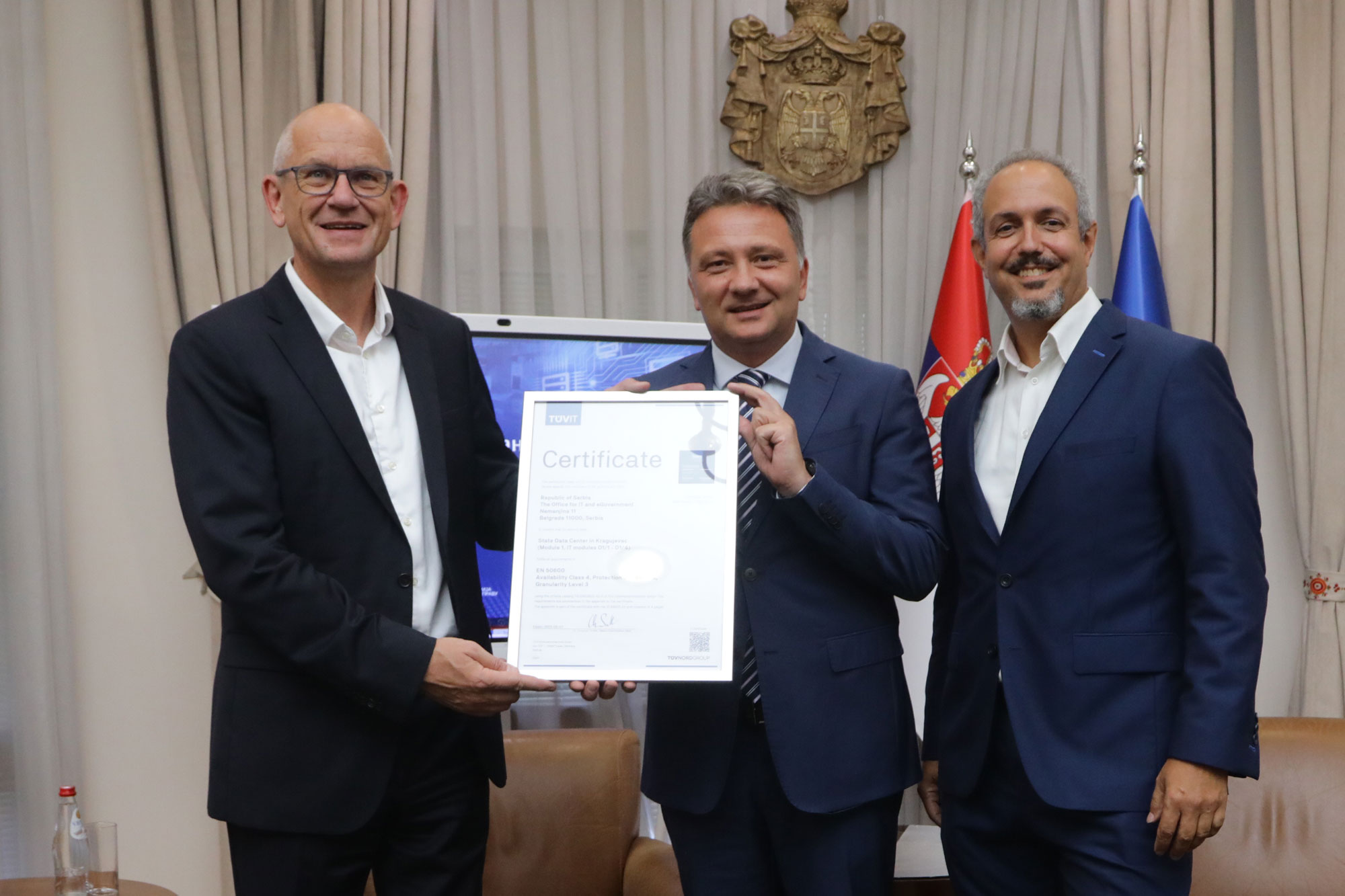 Државни дата центар у Крагујевцу добио међународни сертификат за највиши ниво поузданости и безбедности 